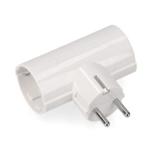 Clavija doble de baquelita tipo f t/tl 16a 250v blanca (envasada)