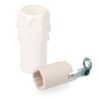 Portalámparas porcelana e-14 + vela corta blanca (envasado)