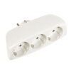Adaptador triple 2p+t, 16a 250v~ entrada frontal, blanco (retractilado)